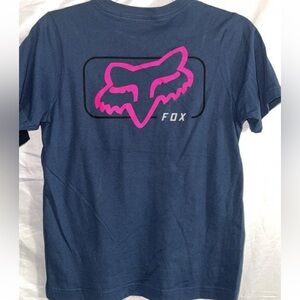 Fox racing Navy Tee with Vibrant Pink logo women’s medium